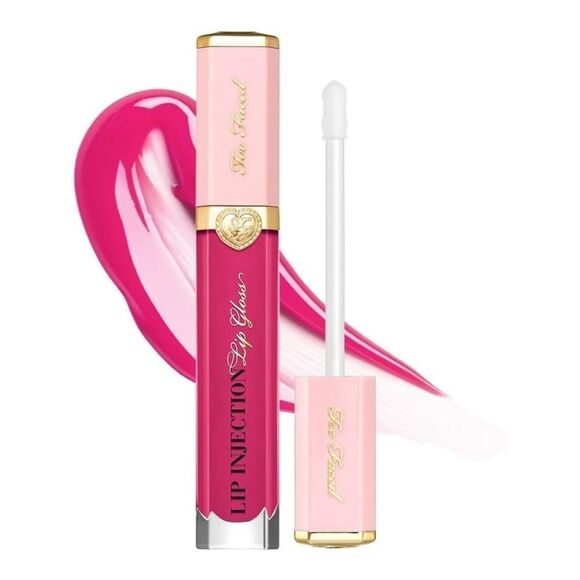 Too Faced Lip Injection Plumping Lip Gloss in People Pleaser (Hot Fuscia Pink) - Picture 3 of 16